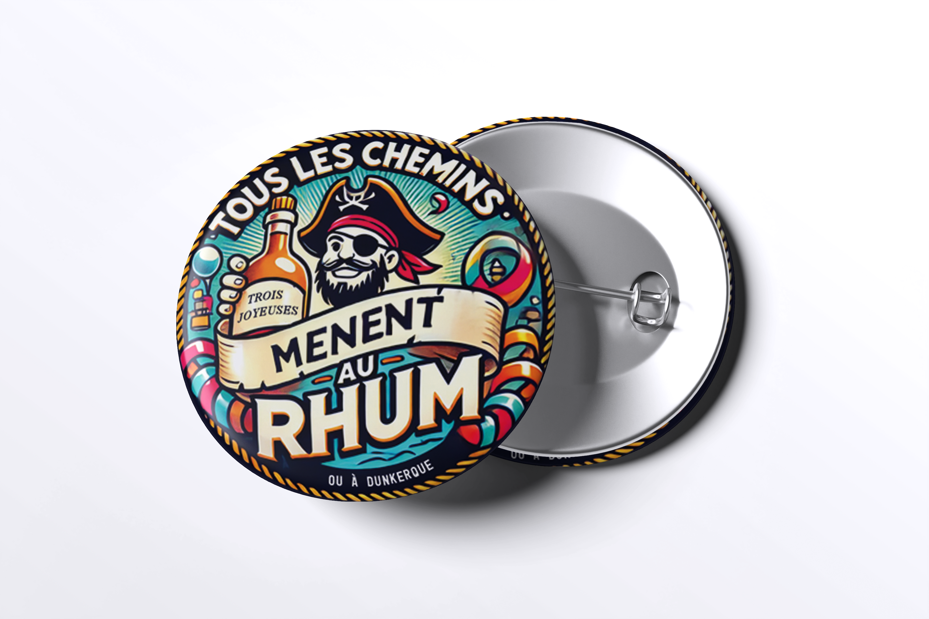 Badge Tous Les Chemins Mènent Au Rhum